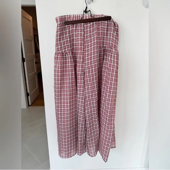 Halara Pink Checkered Wide-Leg Pants Size Medium NWT - Picture 6 of 7